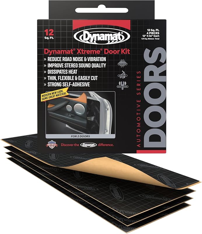 Manta acústica automotiva Dynamat Xtreme 10435 para portas – 4 folhas, cobertura de 1,11 m²