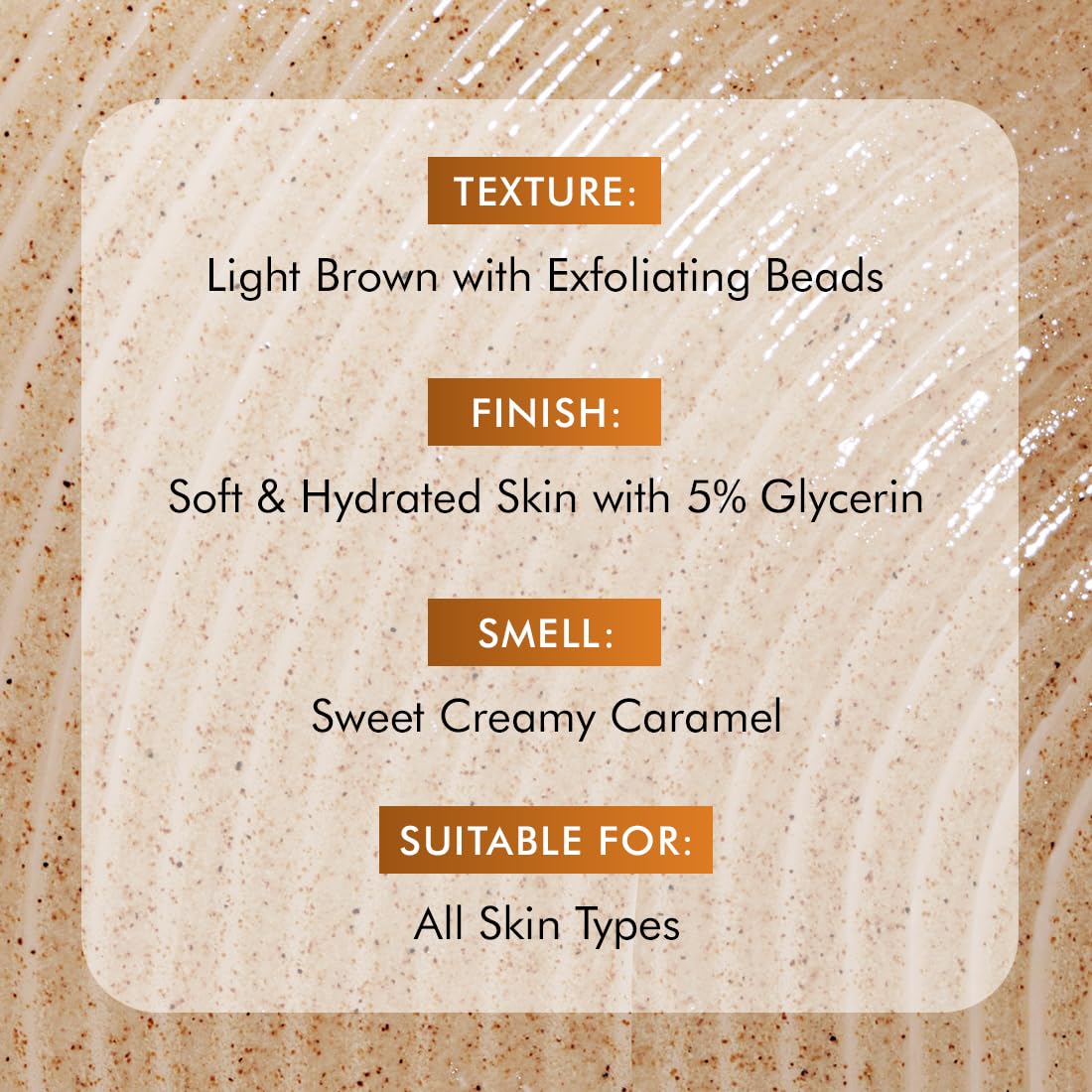 mCaffeine 7% Exfoliating Body Wash 300ml | 1% Salicylic & 2% Lactic Acid | Summer Bodywash for Dry Skin| Reduces Body Acne & Ingrown Hair | Smooth, Hydrated Skin | Sweet Caramel Shower Gel for Women & Men 3