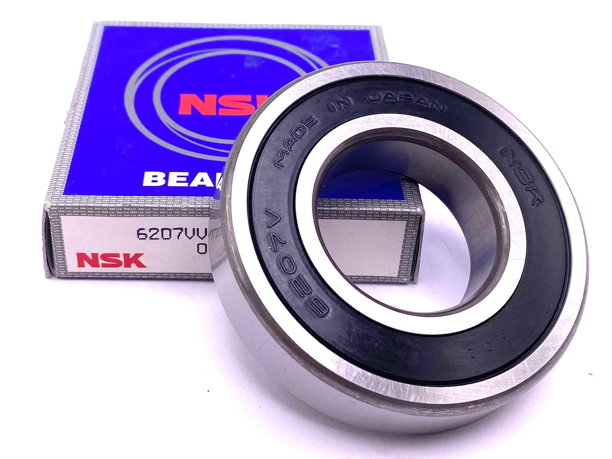 NSK Japan 6207 VV Deep Groove Ball Bearing, Rubber Sealed 35x72x17
