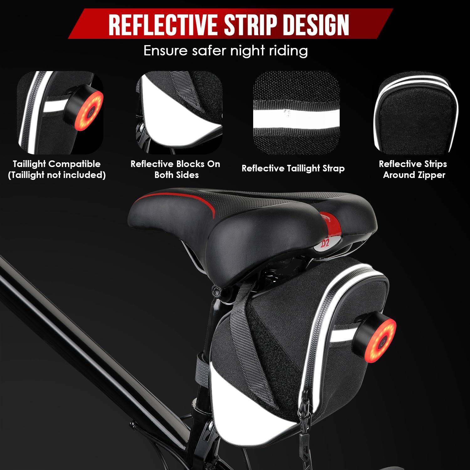 WOTOW Bike Saddle Bag + Bike Handlebar Bag