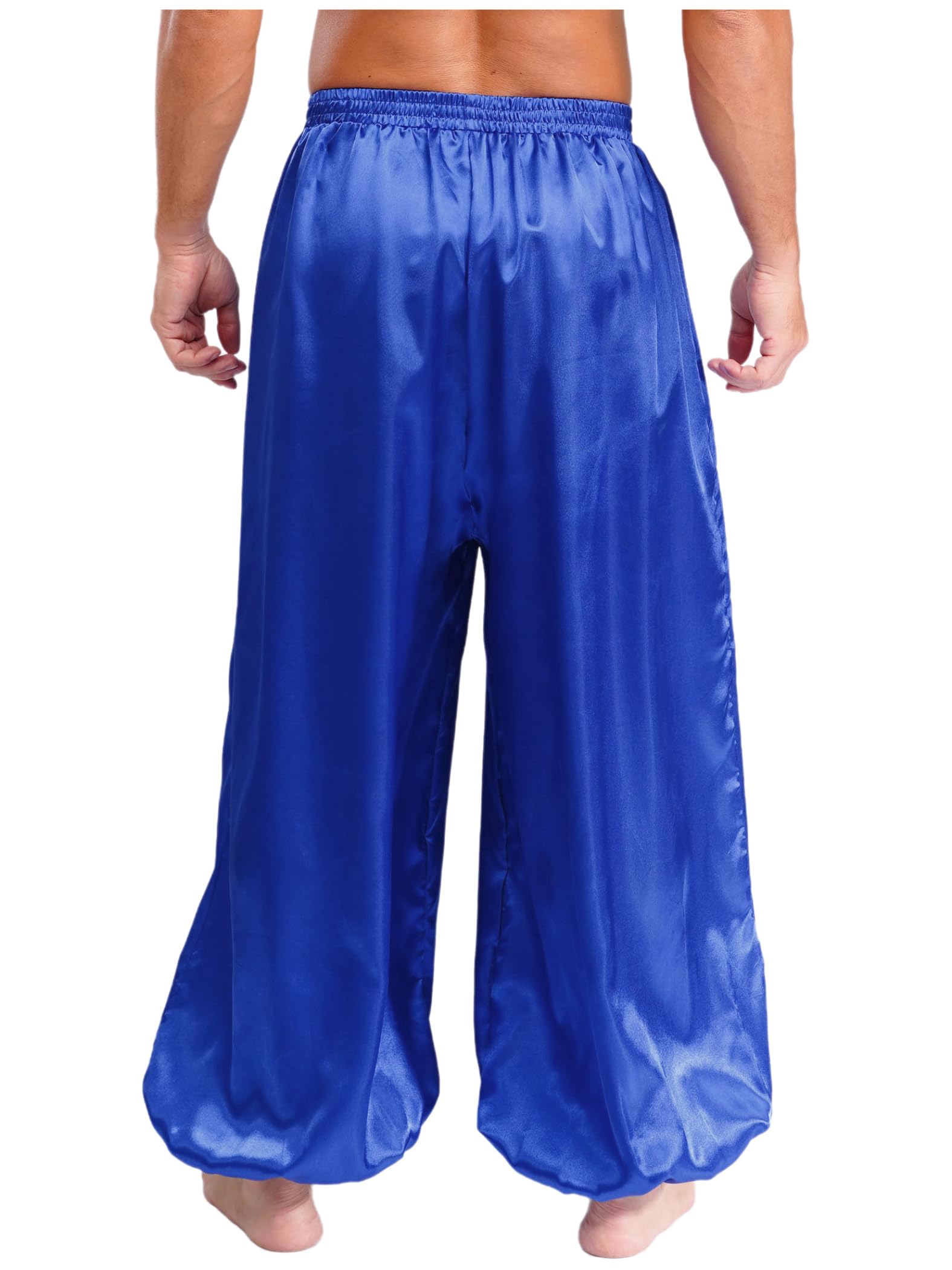 Pantalones De Harén Para Hombres Disfraz De Príncipe Árabe Satén Holgados
