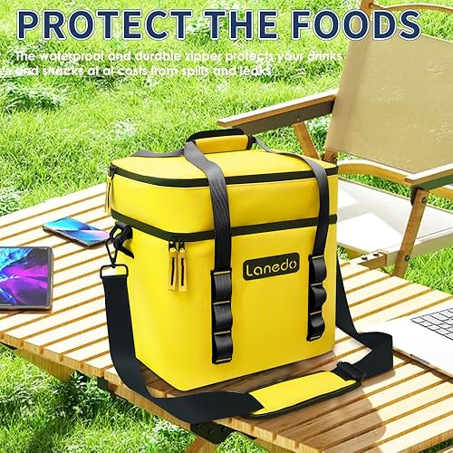 Miniatura 7 de Lanedo Lisa - Hielera suave para 2036 latas, bolsa aislada portátil para almuerzo, playa, bebida, bebidas, viajes, campamento, picnic, automóvil,