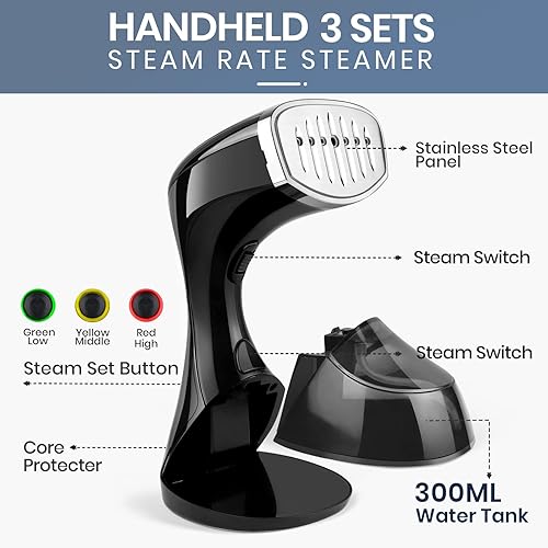 Miniatura 7 de Plancha de vapor para ropa de 1800 W, vaporizador de ropa de mano de calentamiento rápido, vaporizador portátil de tela de viaje Plancha de Ropa a