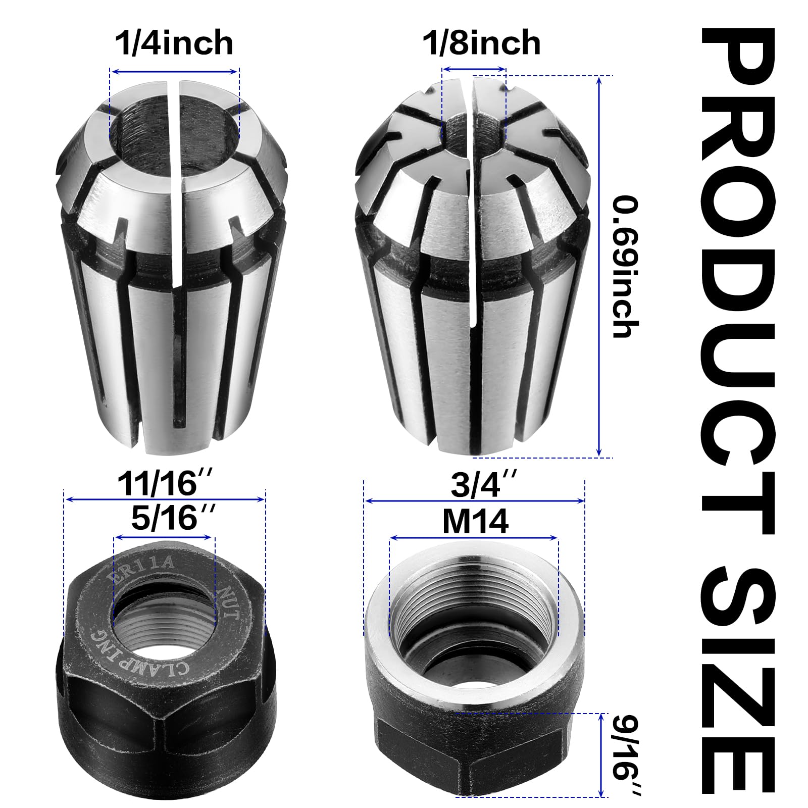 Shimeyao ER11 Collet Set - CNC Milling & Engraving -2 Shimeyao ER11 Collet Set - CNC Milling & Engraving -2