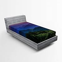 Vista 26 de Ambesonne Choo Choo Train Boy - Sábana bajera ajustable para motor de vapor, diseño de tren azul, verde, vintage, funda de cama con bolsillo