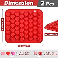 Vista 3 de Webake Mini moldes de corazón de silicona con 52 cavidades en forma de corazón para chocolate, gomitas, dulces, cera derretida, cubitos de hielo