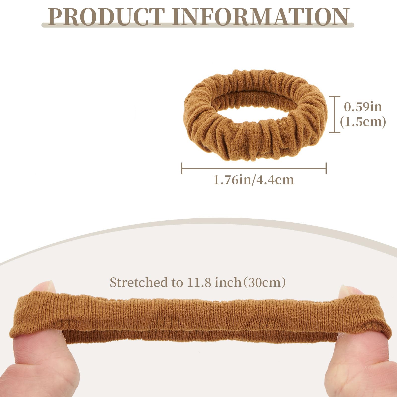 ZOUIQSS 10 Pcs No Damage Hair Ties Thick Hair Elastic Rubber Bands Hair Accessories Scrunchies Seamless for Women(Style8) - Image 2