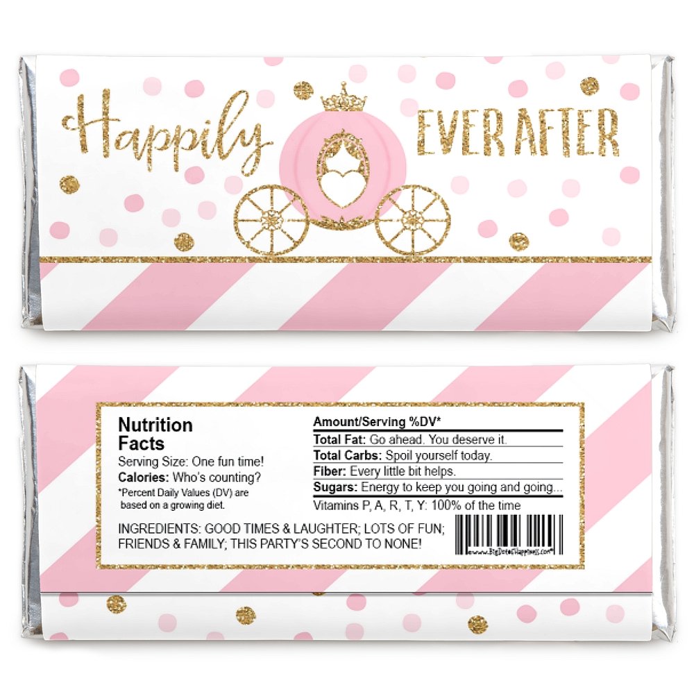 Amazon.com: Little Princess Crown - Candy Bar Wrapper Pink and Gold  Princess Baby Shower or Birthday Party Favors - Set of 24 : Home & Kitchen