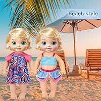 Vista 6 de ebuddy 10 juegos de ropa de muñeca de bebé viva, ropa y accesorios para muñecas de 10 pulgadas, muñecas de bebé de 12 pulgadas