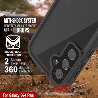 Punkcase for Galaxy S24+ Plus Waterproof Case [StudStar Series] [Slim Fit] [IP68 Certified] [Shockresistant] [Dirtproof] [Snowproof] Armor Cover for Galaxy S24+ Plus 5G (6.7) (2024) [Black]