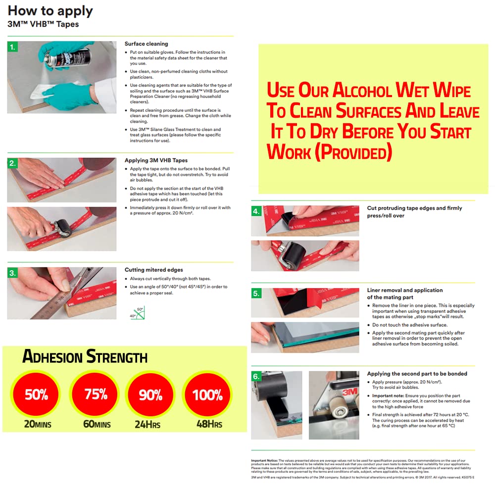 Double Sided Heavy Duty Mounting Tape Waterproof 3M VHB 5952 Foam Tape