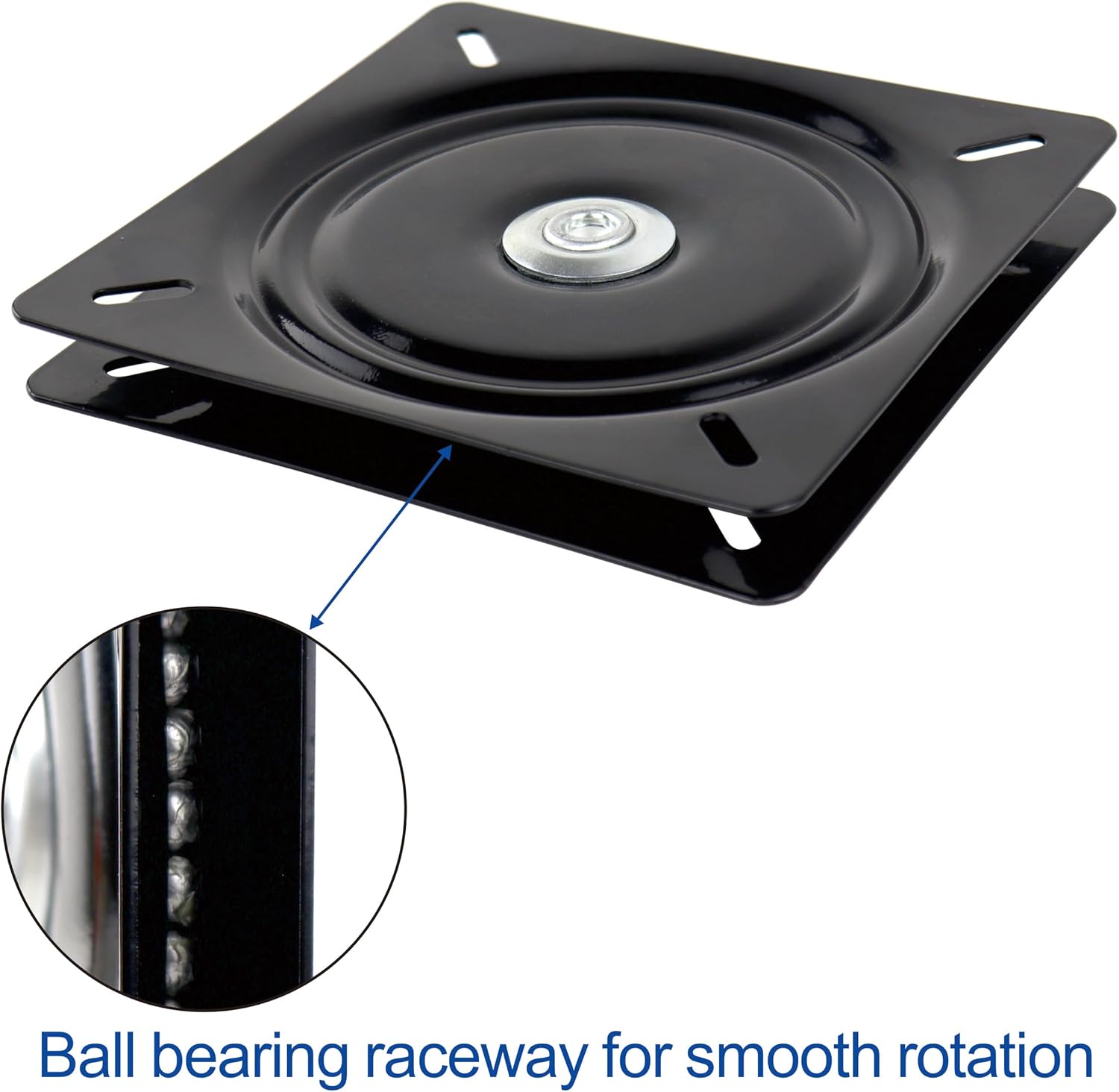 13 Inch Lazy Susans Turntable Bearings Swivel Zinc Plate, Black Square Lazy Susan Hardware, Heavy Duty Lazy Susan Replacement Parts,Swivel Bar Stools for Table, Chair, Round Bar Stools (1Pack)