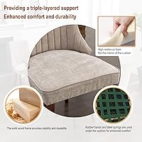 Vista 6 de Dining Chairs Set of 2,Comfy Fabric Upholstered Accent Chairs for Kitchen Living Room,Channel Tufted Dining Room Chairs with Curved Solid Wood