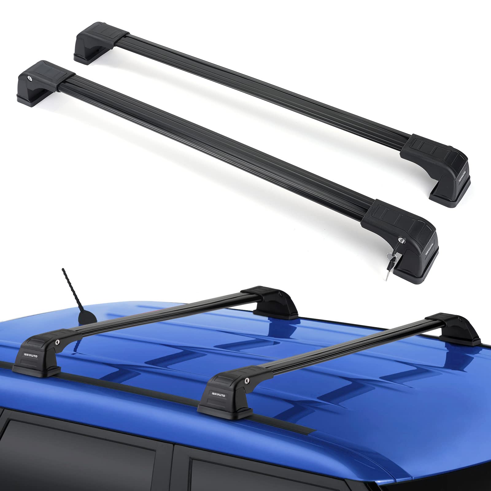 Roof Rack Crossbar Compatible with Kia Soul 2014-2019, Cross Bar Roof Rail Luggage Bar Carrier with Lock Key Anti-Theft