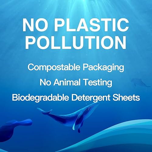 Miniatura 4 de Binbata Hojas de detergente para ropa sucia, 200 cargas, hipoalergénicas, ecológicas, sin perfume, sin plástico, biodegradables, sin líquido, aptas