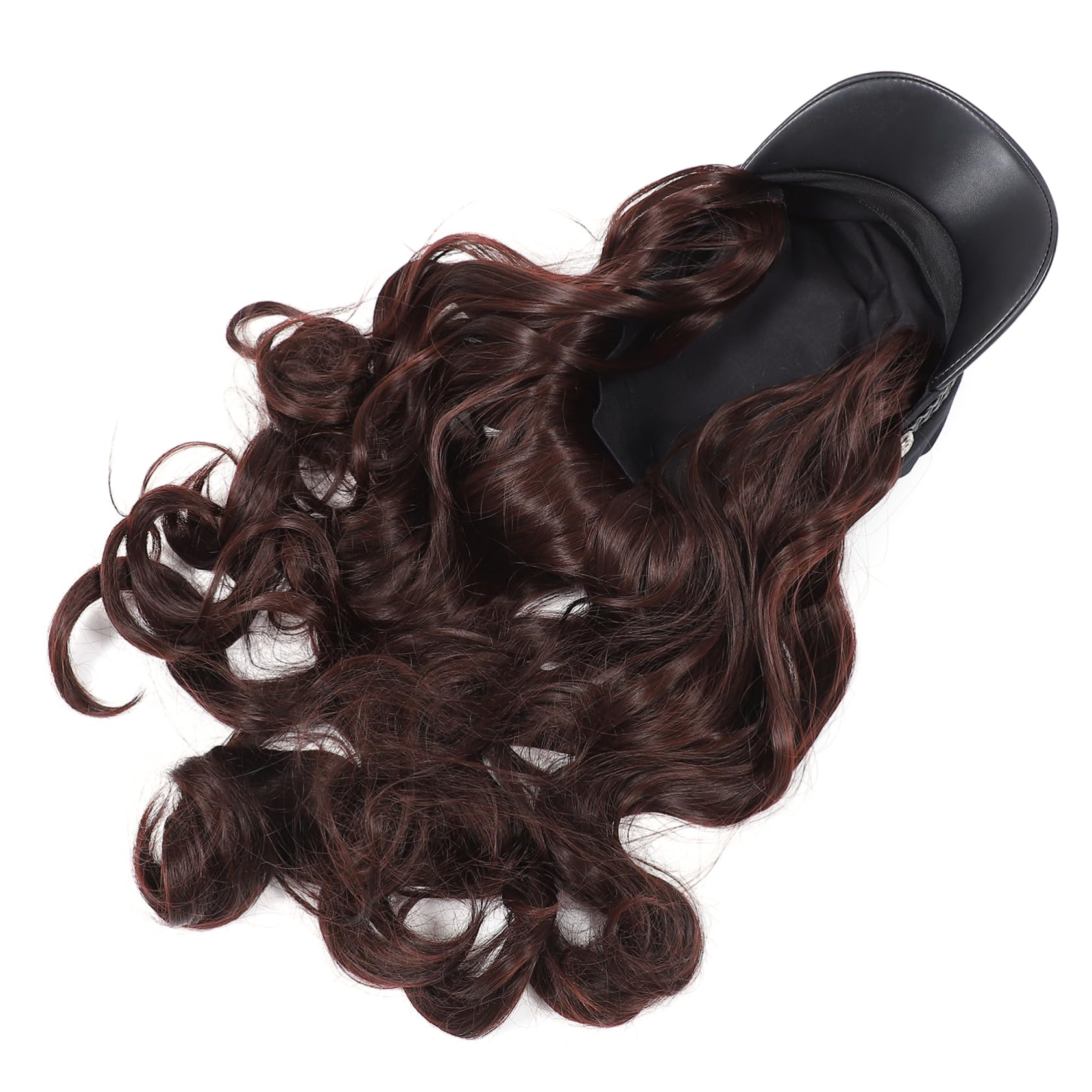 PartyKindom Realistic Wavy Wig Hat -piece Wig Cap Long Curly Hair Stylish Headband Party Accessory