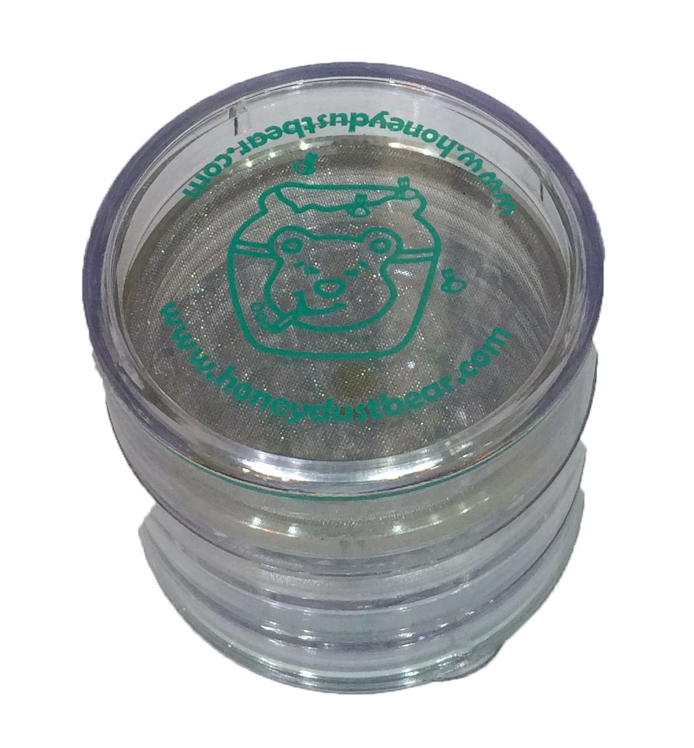 Honey Dust 65mm 4 Part Plastic Crystal Catcher Grinder - Clear