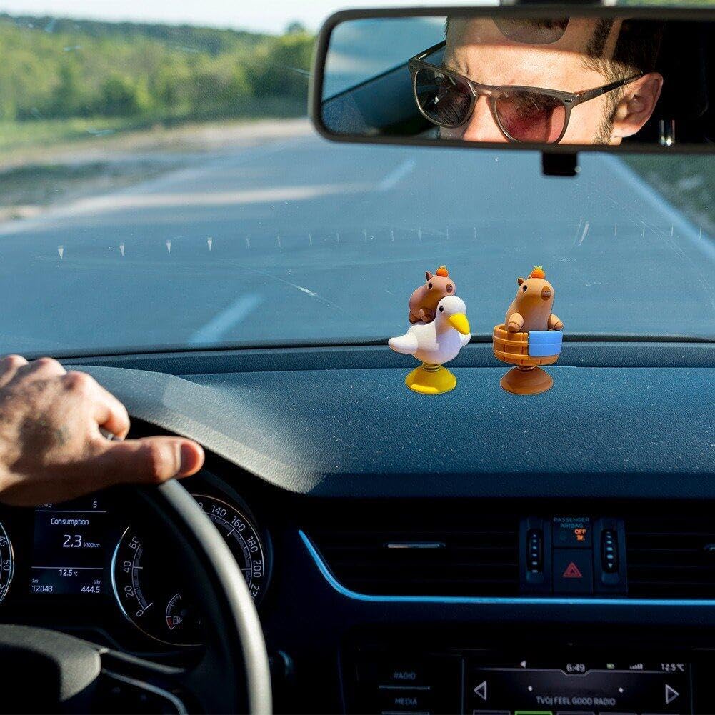 Figurine Capybara Qui Danse à énergie Solaire - Décoration Tableau De Bord Voiture - Ornement Animé Pour Intérieur Auto, Bureau, Salon - 14
