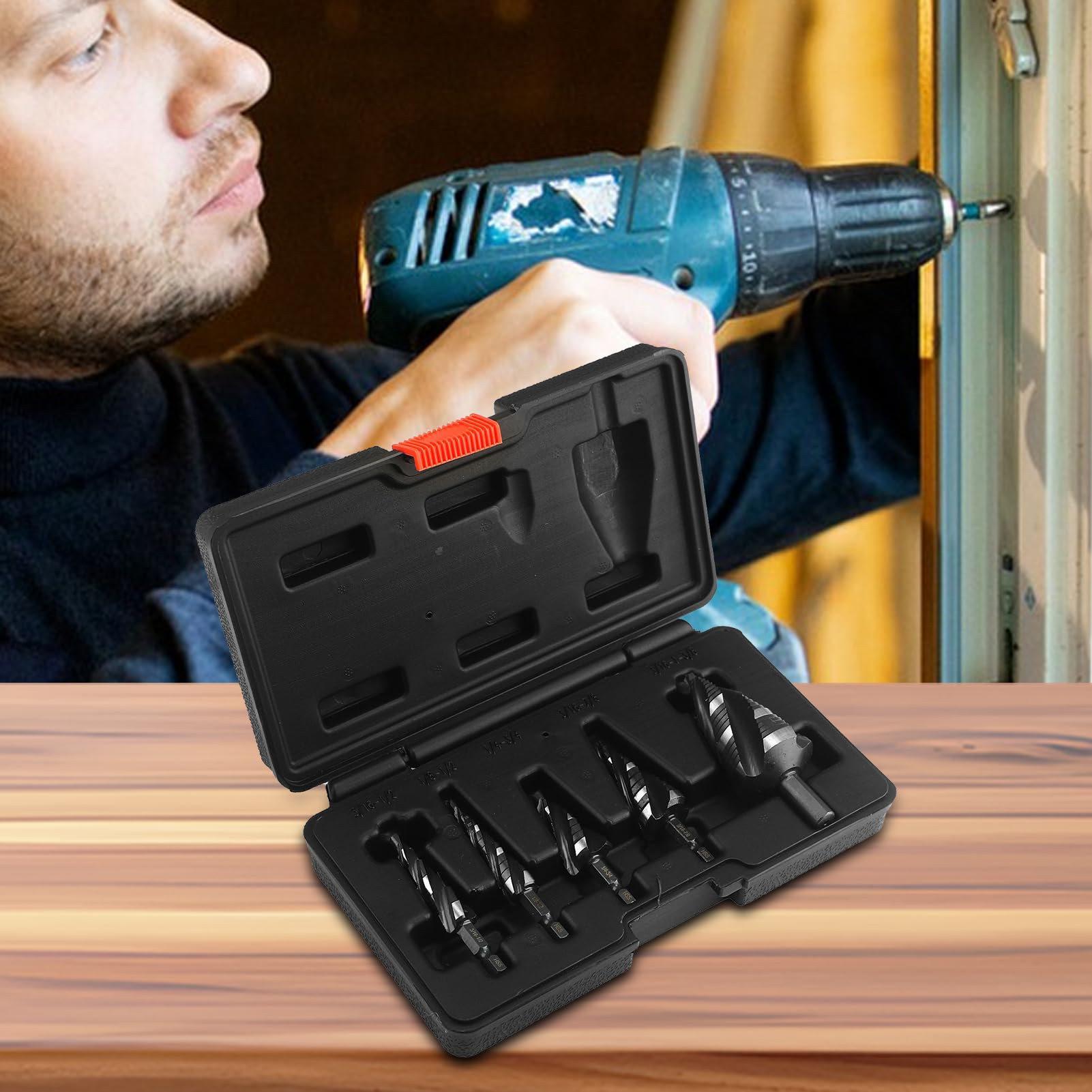 Piano,Set Di Gradinati - Utensili Da Taglio Elicoidali In Acciaio Veloce Per Legno Alluminio In Acciaio Inox Pp
