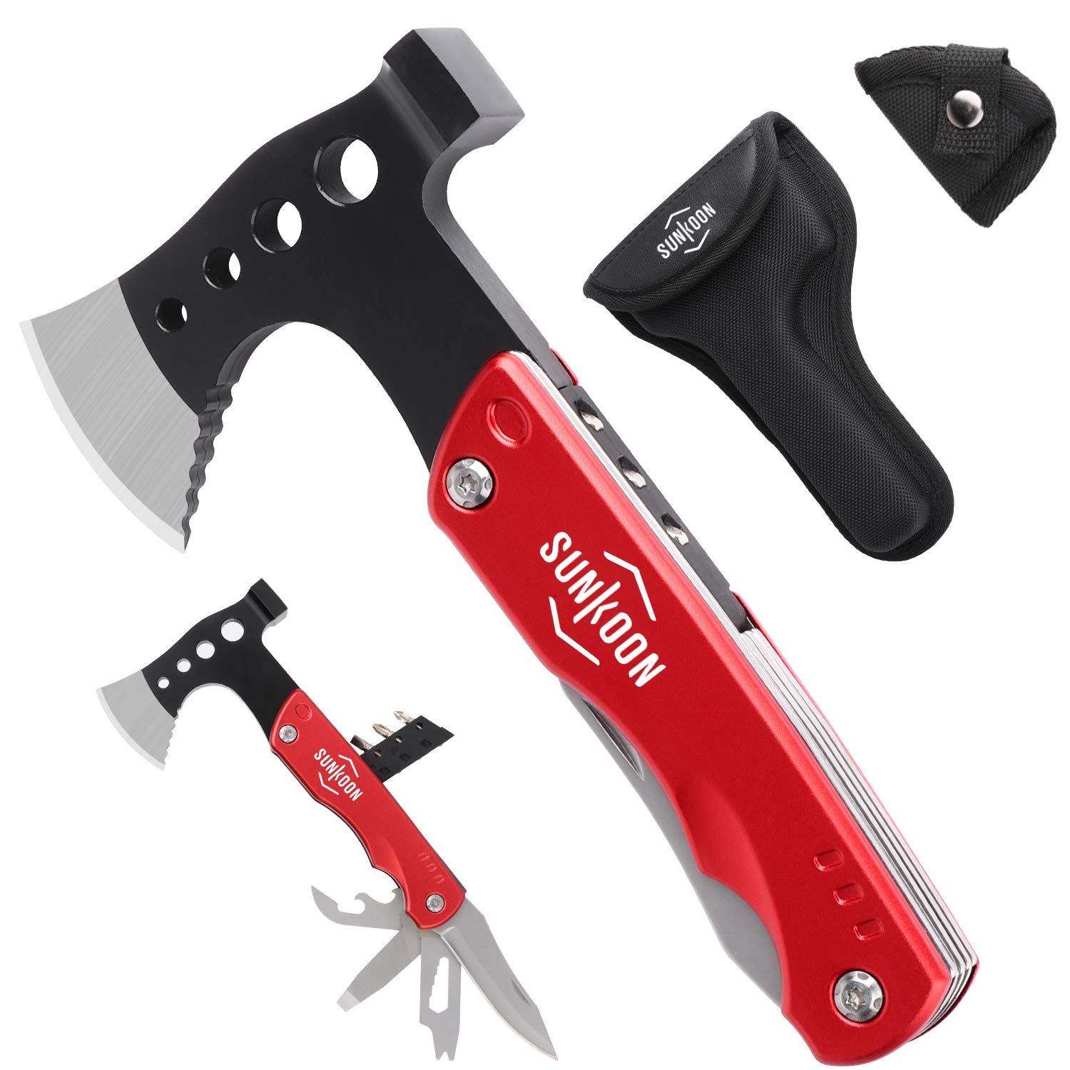 Sunkoon Multitool Hammer Axe with Long Handle 14 in 1 Camping