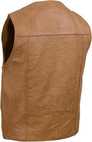 Miniatura 8 de Milwaukee Leather LKM3702 - Chaleco de cuero con cuello en V para hombre, estilo occidental, con cierre clásico de broches de presión