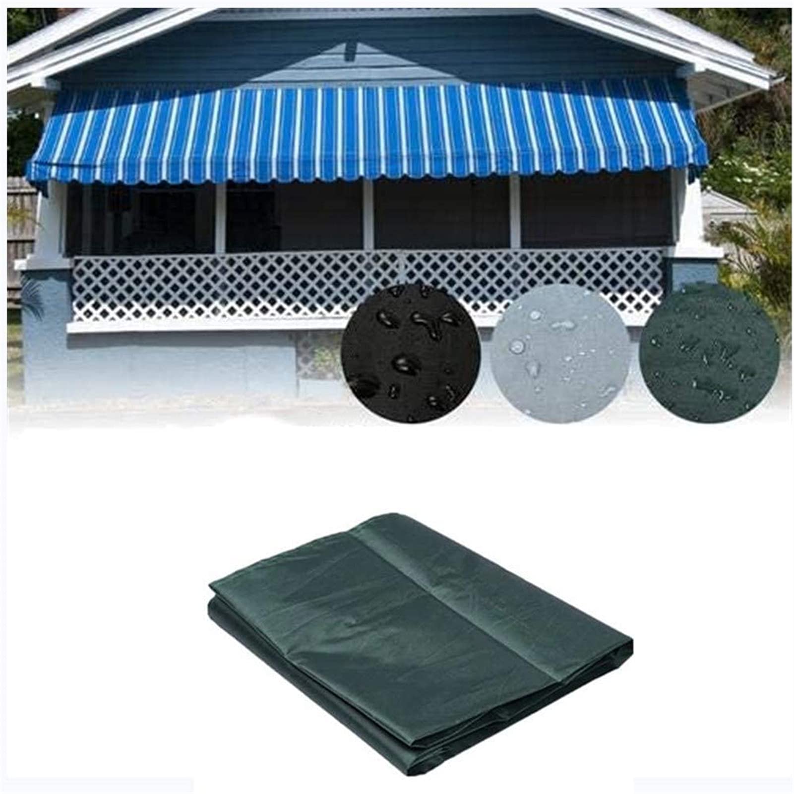 Schutzhülle Für Markisen Abdeckung, Markisenabdeckung Abdeckplane Schutzhülle Markisenschutzhülle Rain Canopy Storage Bag UV-Zelt Wasserdicht Und Staubdichte Abdeckung (4m/ 13.12ft,Grün)