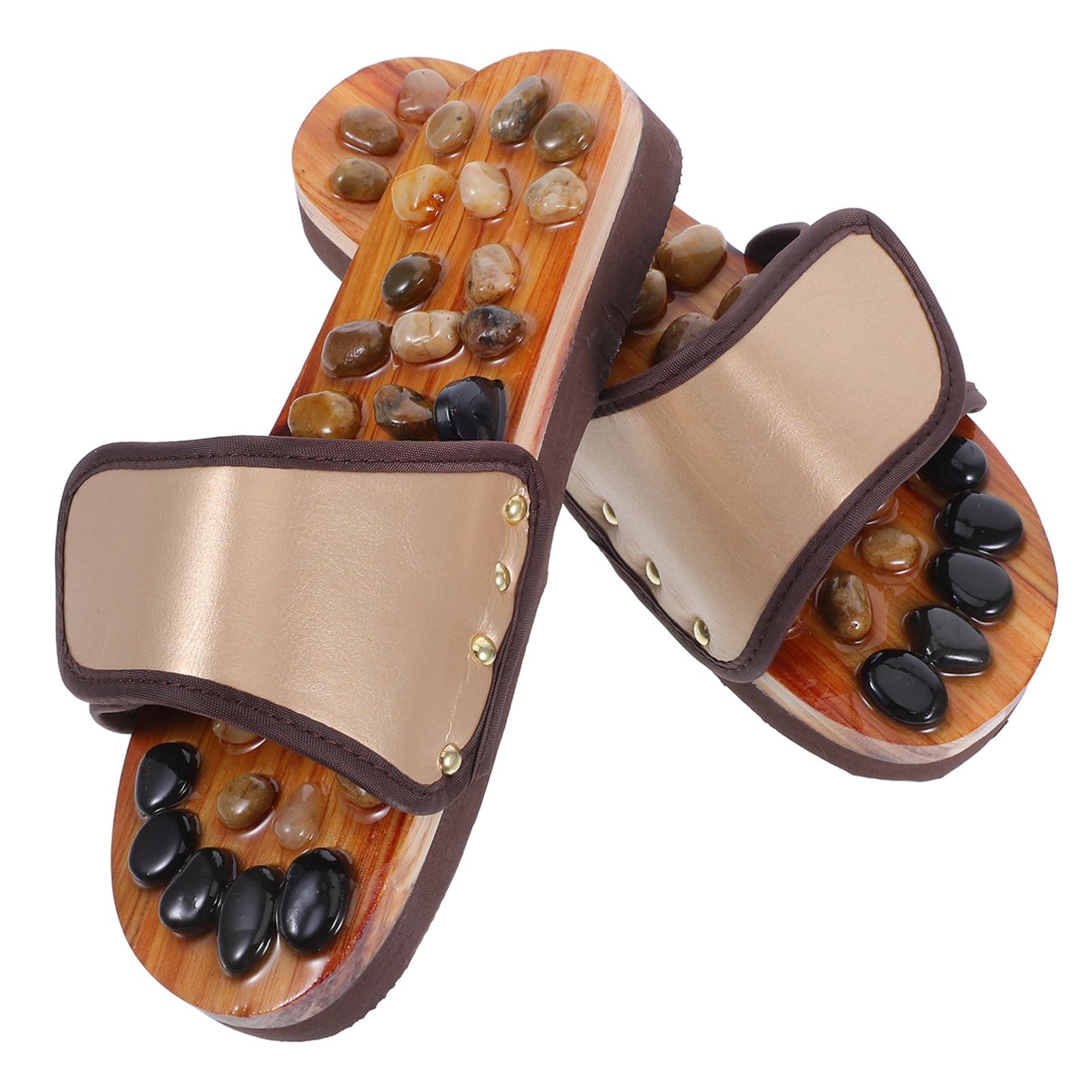 1 Paar Bequeme Fußmassage Sandalen aus Kieselsteinen für Akupressur und Fußtherapie für Drinnen und Draußen Fördert die Durchblutung und Müdigkeit