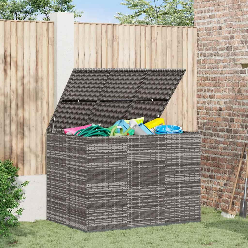 Cassapanca da giardino in rattan sintetico, 145 x 100 x 103 cm | Resistente alle intemperie, tasca interna impermeabile, molla a gas, facile da pulire