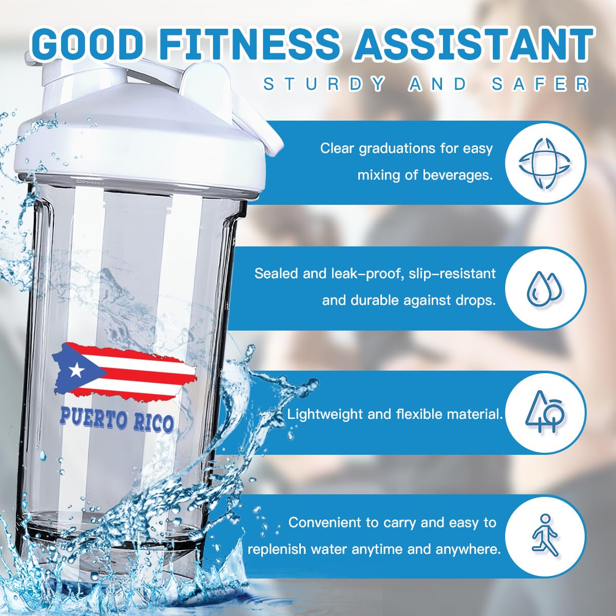 Moroccan Map Flag (2) 18 Ounce Shaker Cup,Fashion Theme Pattern Shaker Bottle Leak-proof Workout Shake Bottles 500ML/18 oz Perfect for Pre Workout