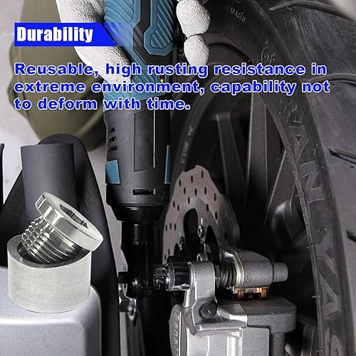 Miniatura 5 de Tapones y tapones de montaje del sensor de oxígeno M18 X 1.5, tapón de tuerca con muescas de acero inoxidable (2 unidades)