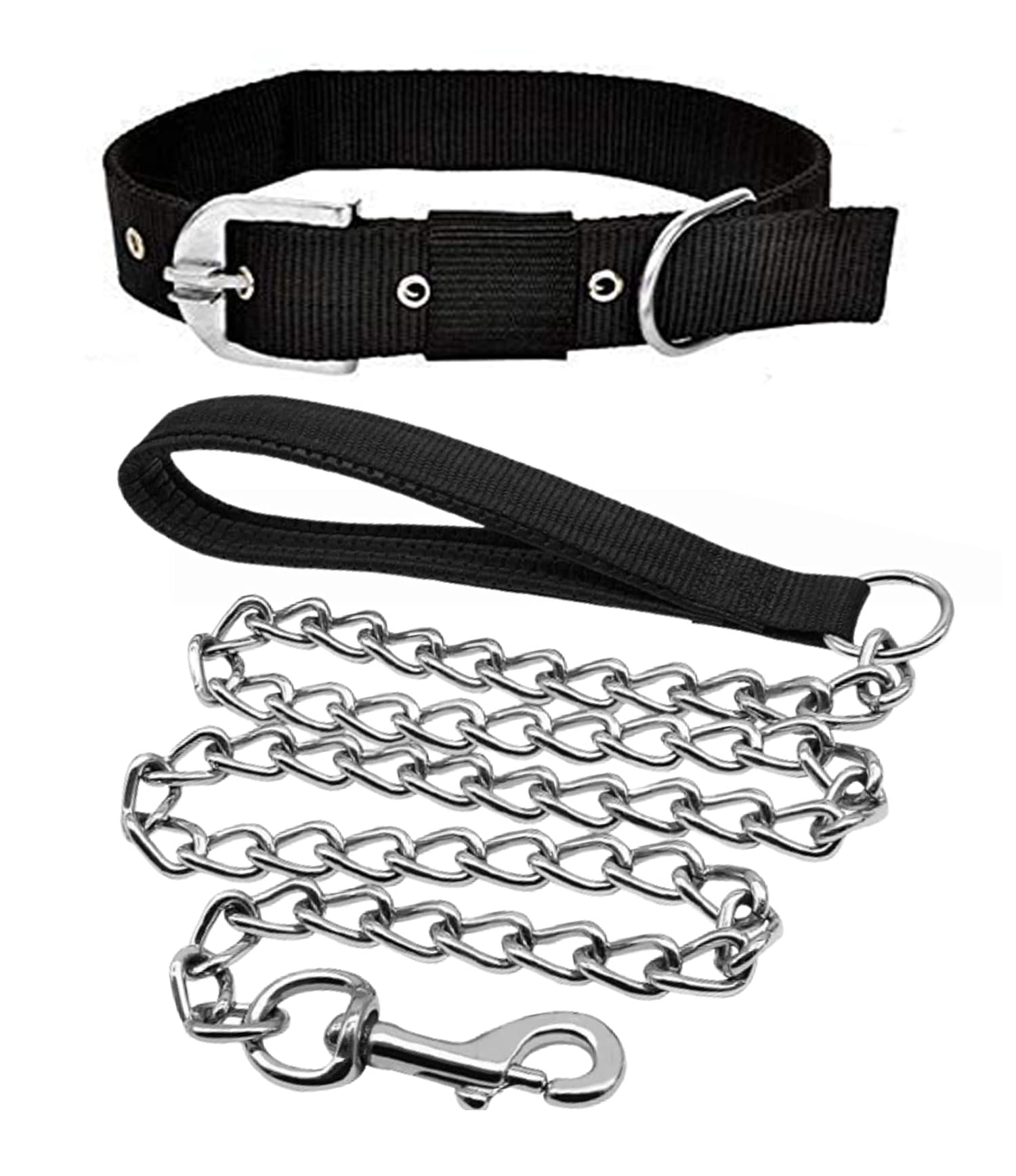 RvPaws Durable Dog Belt Adjustable Combo of Nylon 1 Inch Collar with Nylon Chain Leash 1 Inch Handle Chain 57 Inch Lengthy, Dog Collar & Handle Chain for Medium and Large Dogs, Best Combo (Black) (B0BPRR4RFY) Amazon Price History, Amazon Price Tracker