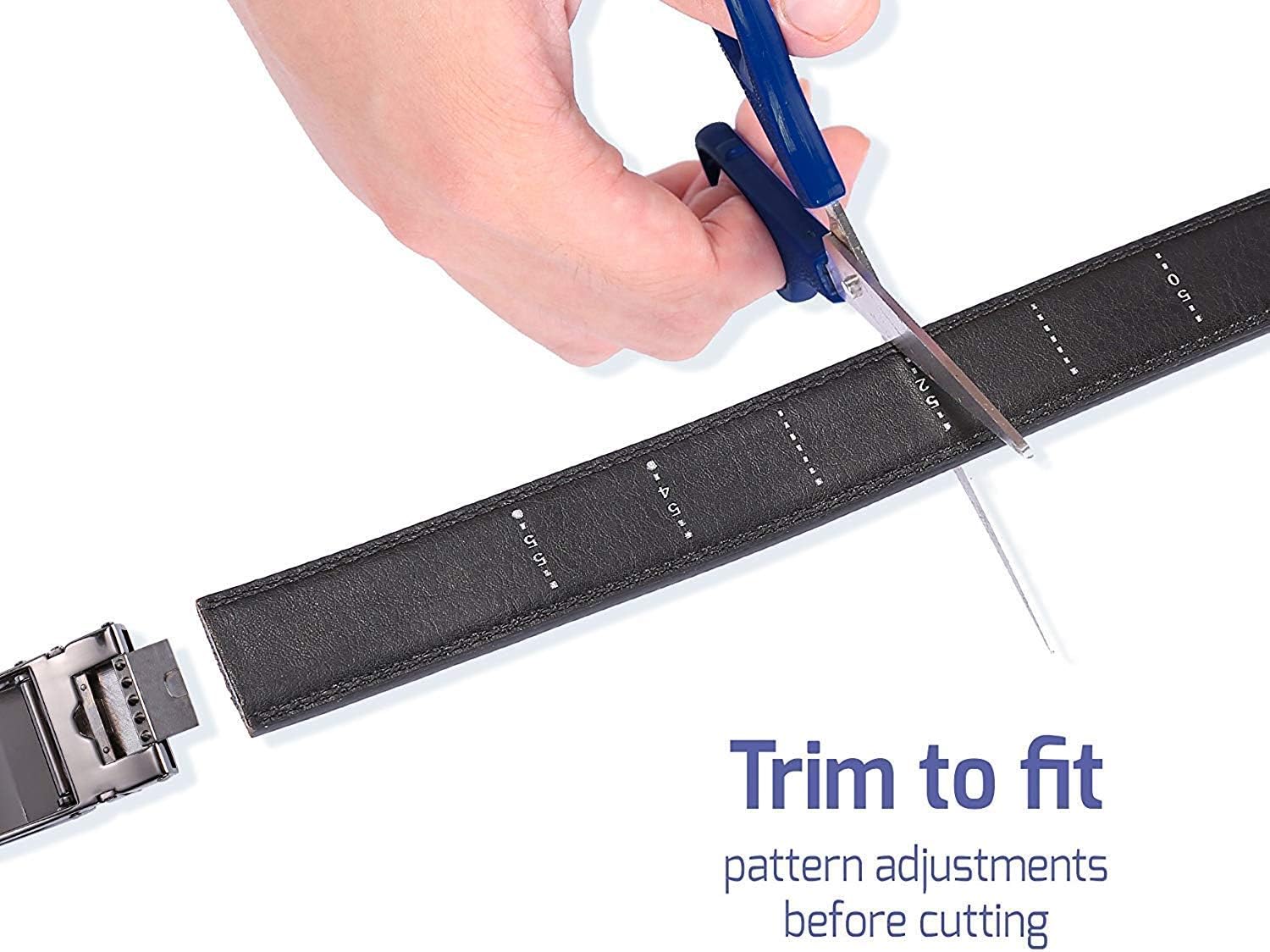 Men's Belt, Leather Ratchet Belt For Men's Dress 3.0cm,1 1/8" Size Adjusted Automatic Buckle - Image 5