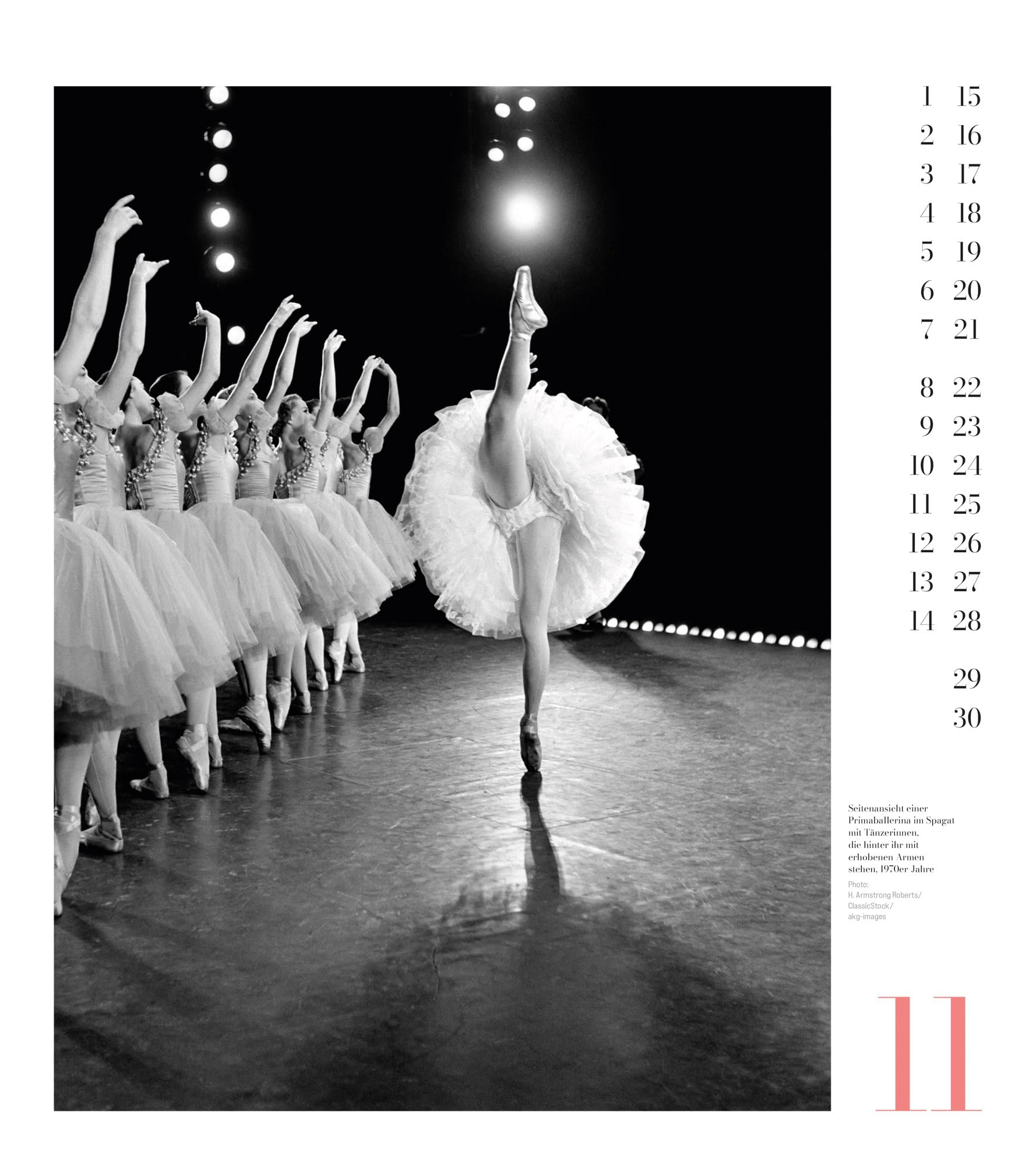 Ballett Kalender 2027 | Eleganter Schwarz-Weiß-Kalender im großen Hochformat (48x54 cm) | Analogfotografie | Ballerina & Tänzer:innen