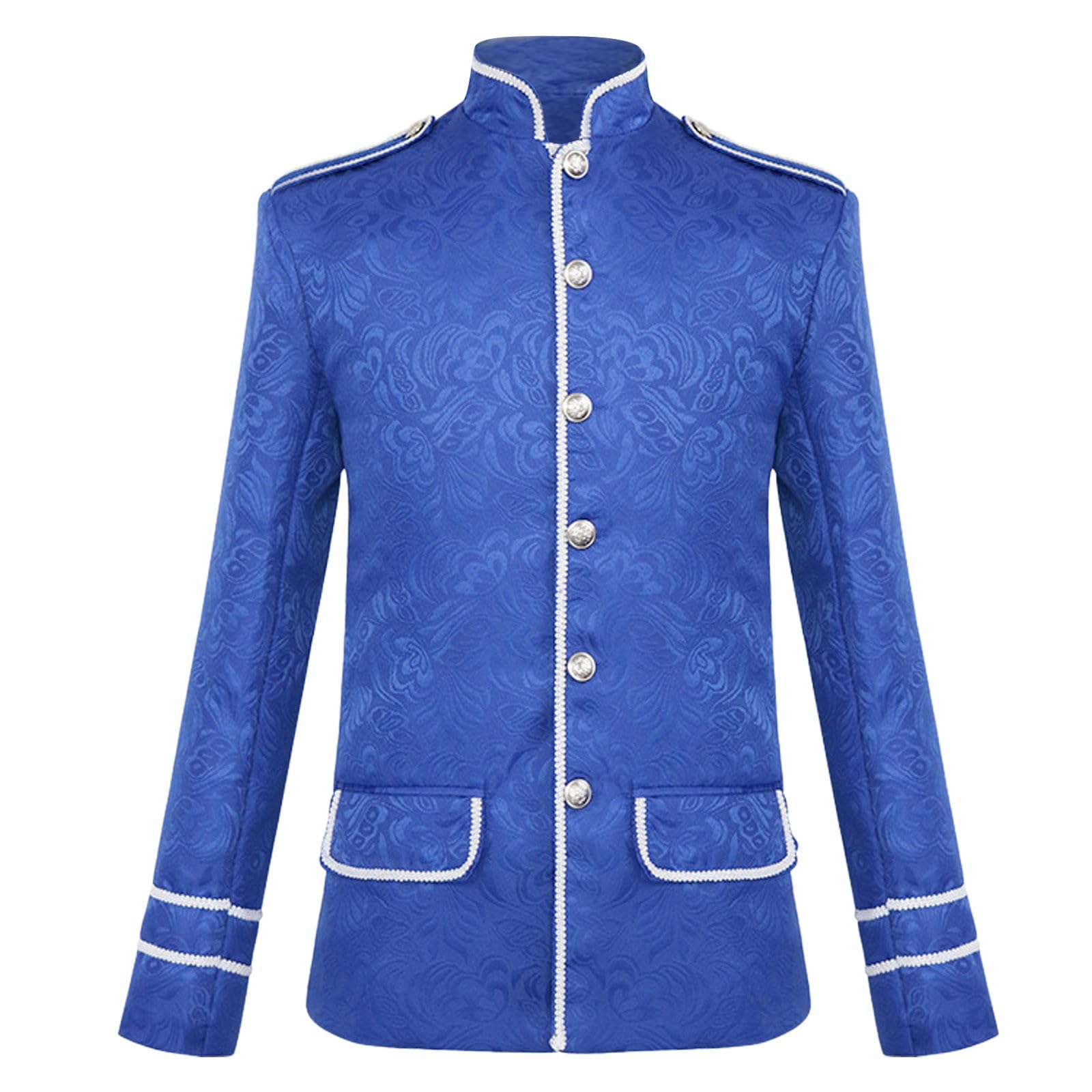 Manteau Long d'halloween Prêtre, Haut Manteau Victorienne à Col Mao,Top Manteau Médiévale Couleur Unie Boutonné Rétro Veste Steampunk Gothique Coupe Vent pour Renaissance Cour Carnaval Cosplay