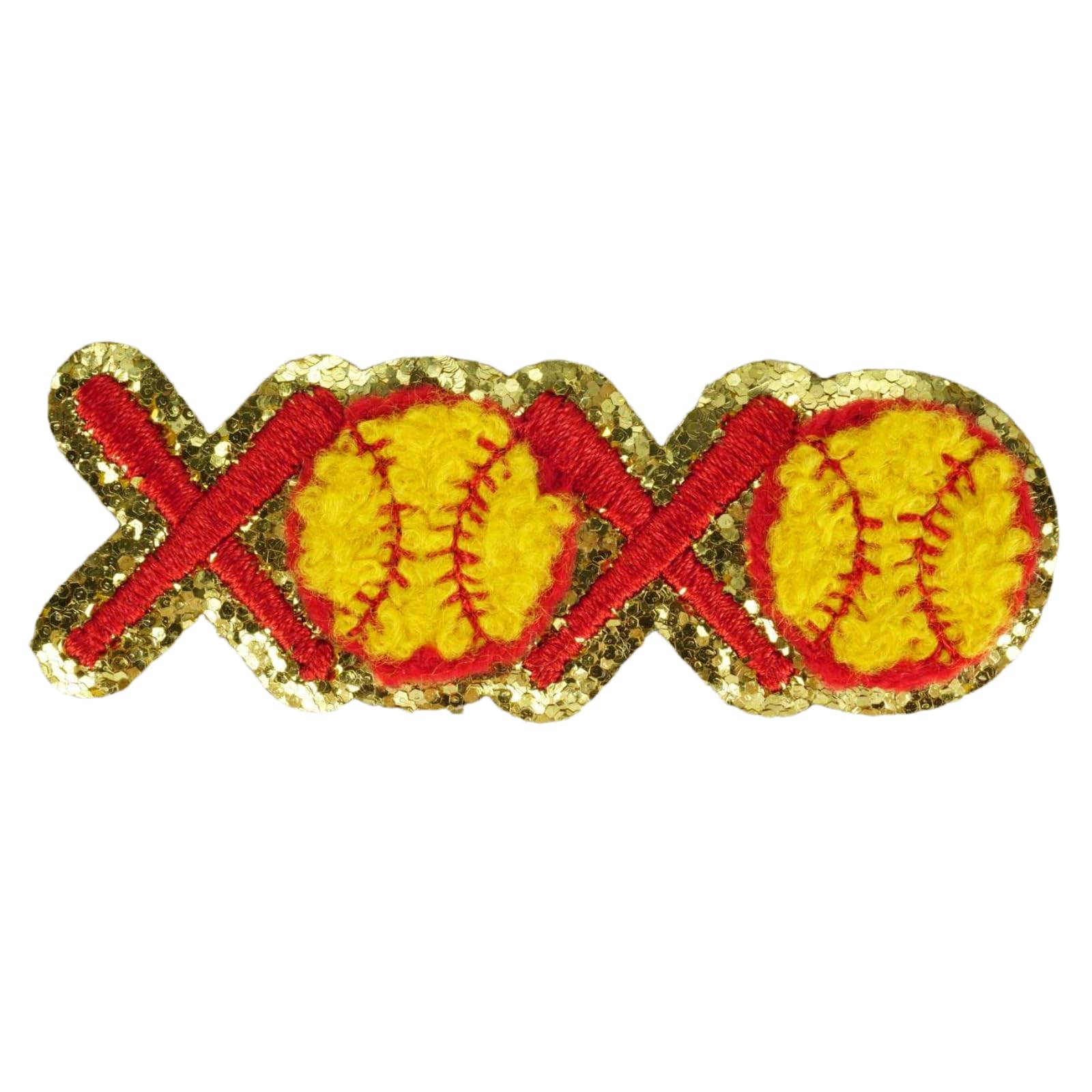 XOXO - Parches para planchar de murciélago y sóftbol, parches bordados con purpurina para equipos deportivos, parches de felpilla para ropa, ropa, chaquetas, mochilas, chalecos, jeans