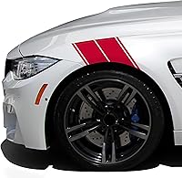 Vista 14 de (2) Calcomanías de vinilo para defensas de hash a rayas de carreras, par de calcomanías a rayas (3M dorado metálico)