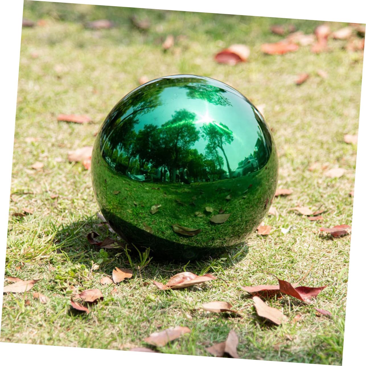 GALPADA Sfera Specchiata in Acciaio Inossidabile Verde Lucido Decorativa per Giardino Riflesso Brillante e Forma Sferica come Ornamento Esterno