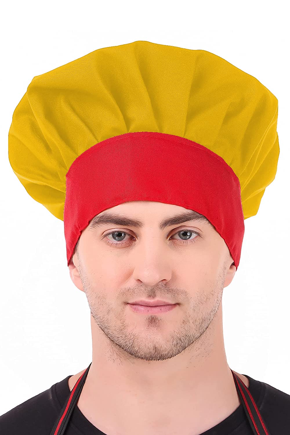 KODENIPR CLUB Mens Womens Adjustable Cooking Chef Cap Hat (Yellow-Red, 58 - 60 cm) (B07GX5V471) Amazon Price History, Amazon Price Tracker