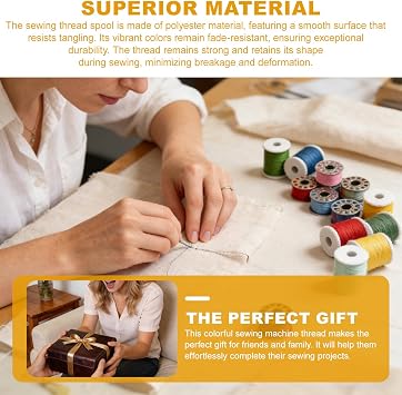 60 Color Sewing Thread Set, Polyester Thread Kit, Multi-Color Bobbins for Sewing Machine, DIY Embroidery Thread for Hand & Machine Stitching, Gifts for Women Mom