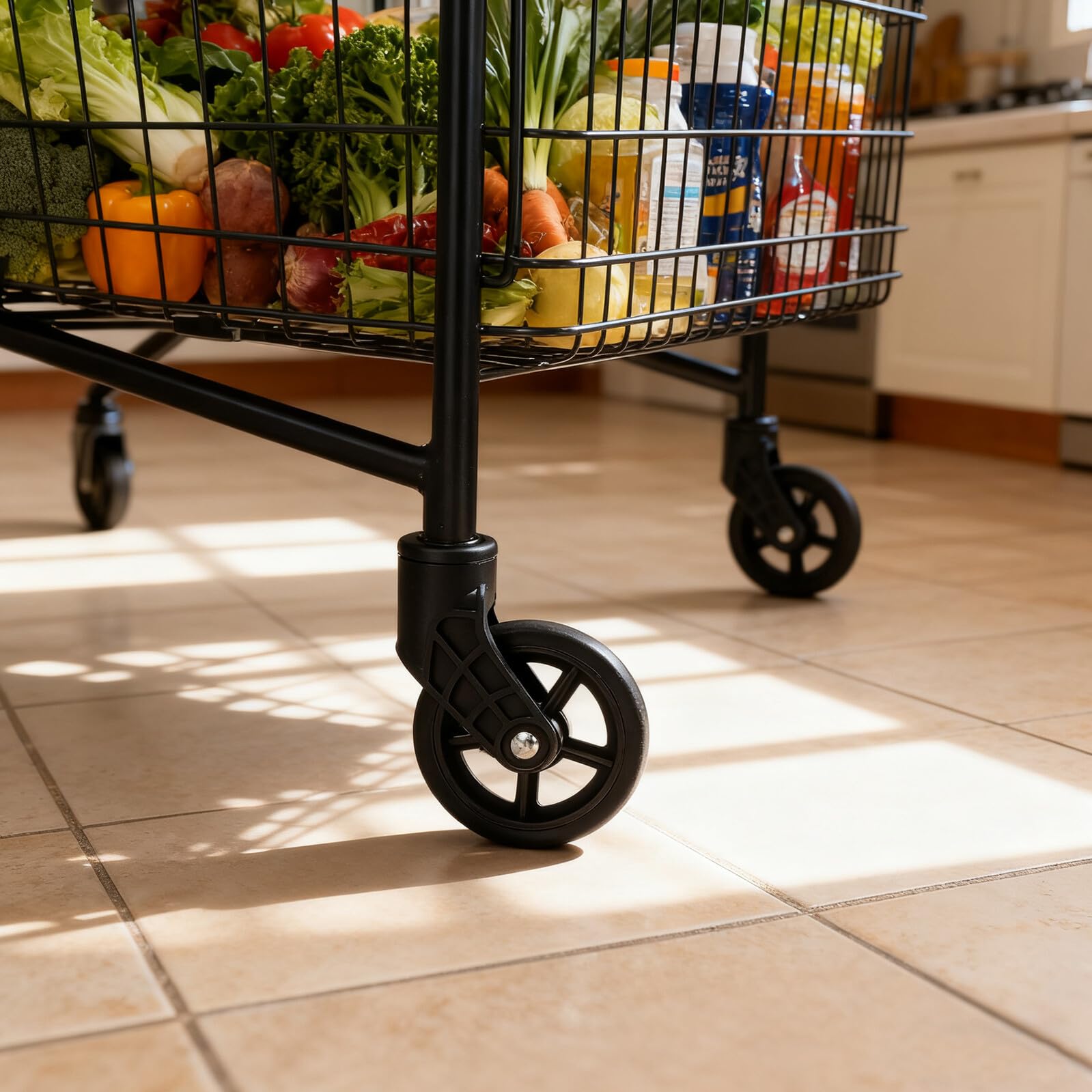 Ruedas de repuesto duraderas para carritos de la compra, ruedas de plástico resistentes con características de reducción de ruido para carros plegables y uso en supermercados