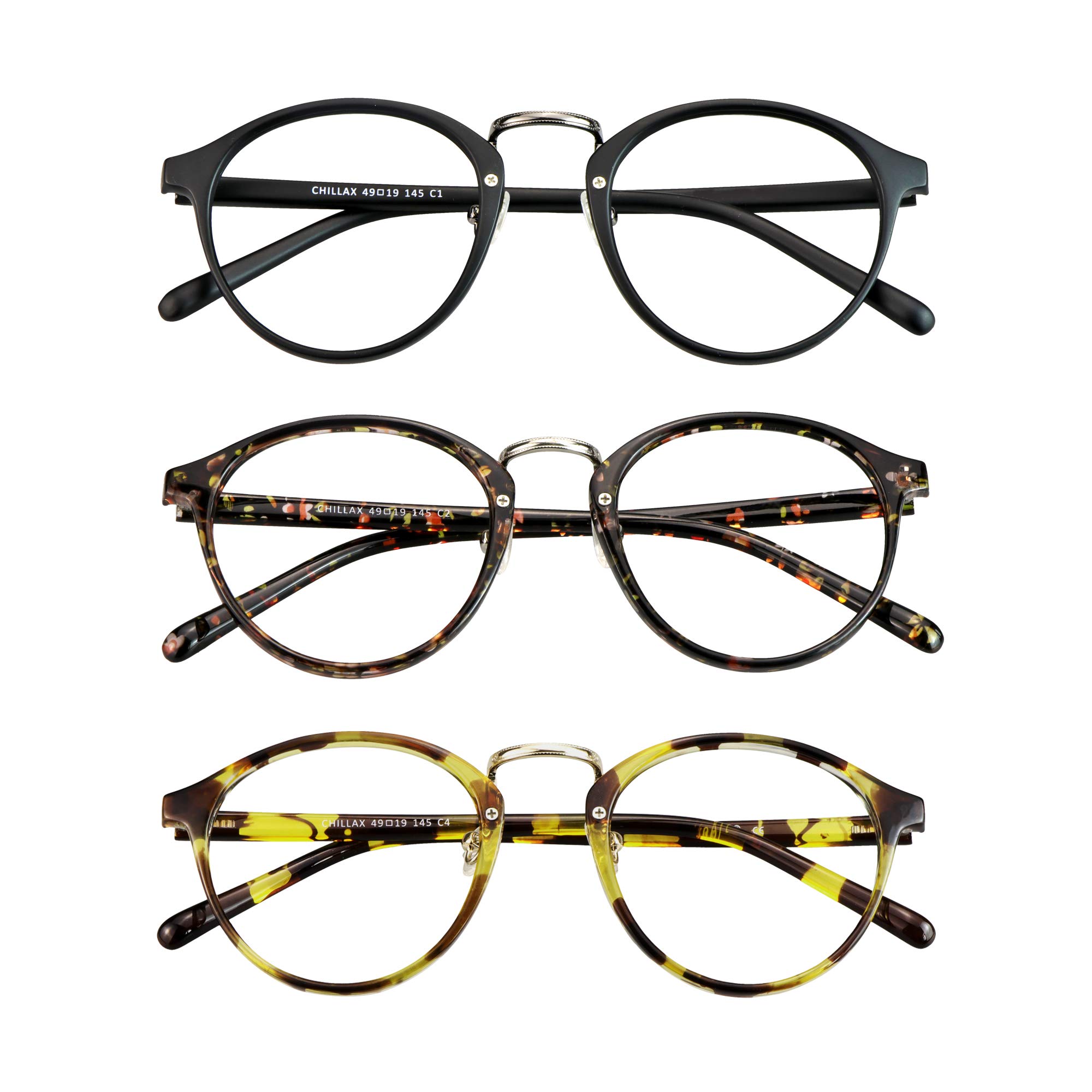 Blue Light Blocking Glasses 3 Pack Square Frame Computer Gaming Reading Glasses Men Women Anti Eyestrain