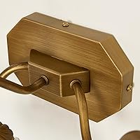 Vista 6 de Vintage Bathroom Light Fixture Brushed Gold Vanity Light with Crystal Glass Shade Antique Brass 3 Light Bathroom Light Over Mirror