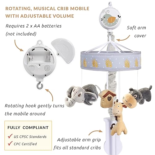 Miniatura 2 de Móvil musical para cuna de bebé, con temática de safari de animales de selva para cuna, chupete de bebé, juguetes para bebés, juguetes para cuna,