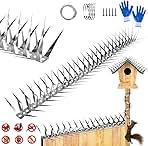 Bird Spikes 40 Inch Stainless Steel Bird Deterrent, Snake and Raccoon Deterrent, Squirrel Baffles for Bird Feeders, Anti Climb Spikes