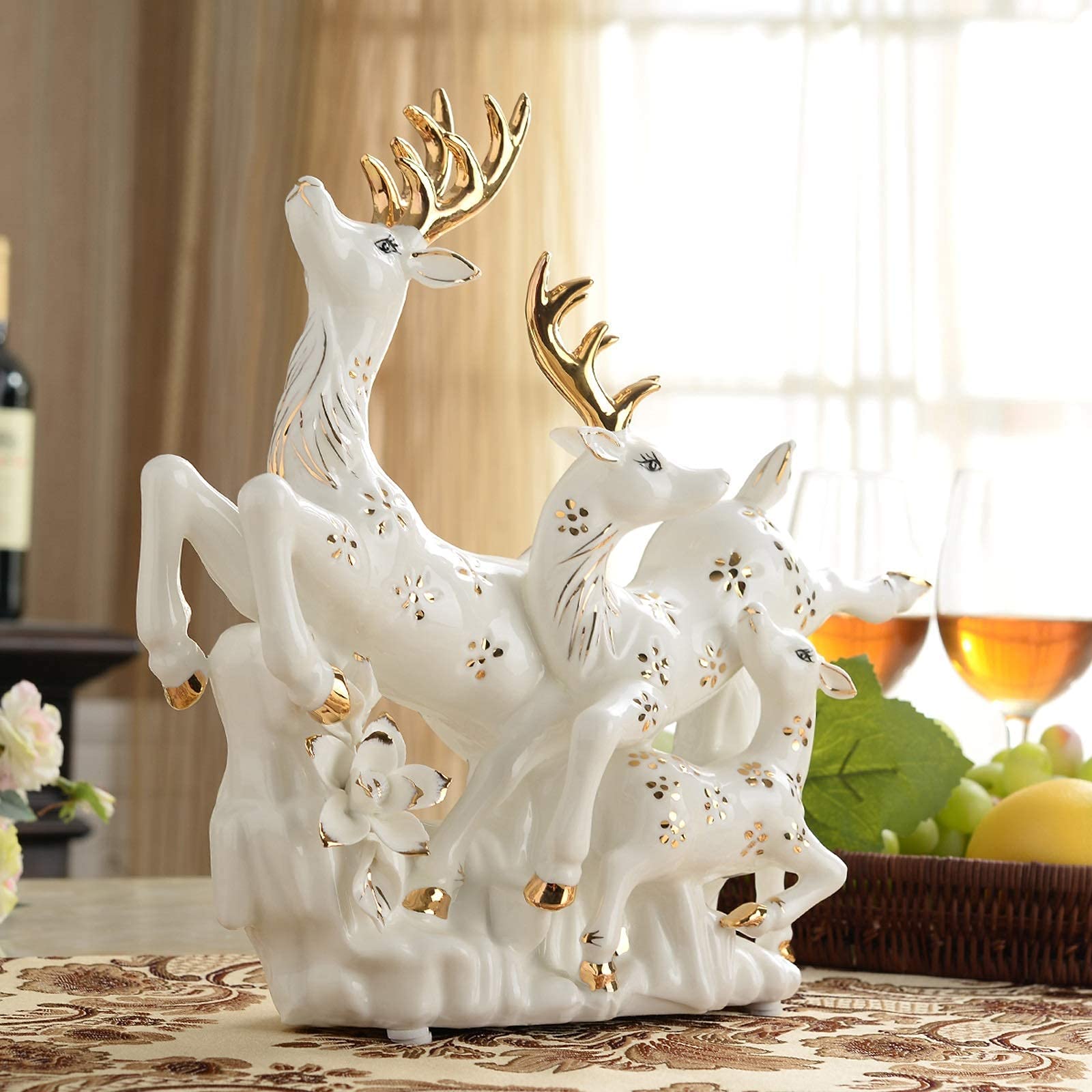 Nowoczesna minimalistyczna abstrakcyjna rzeźba kreatywna rzeźba do domu, figurka dekoracyjna statuetka wystrój domu statuetki ceramiczna figurka jelenia ręcznie odlewana dekoracyjna nowoczesna