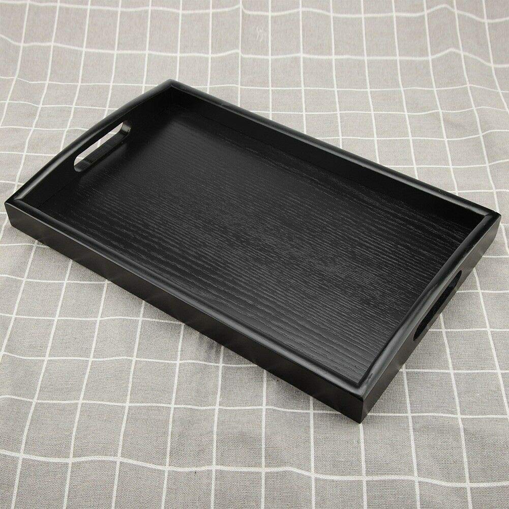 Bandeja antideslizante con asa, 30 x 20 cm, ideal para servicio de alimentos, bebidas, aperitivos, té y café, y utensilios de bar versátiles para un fácil transporte