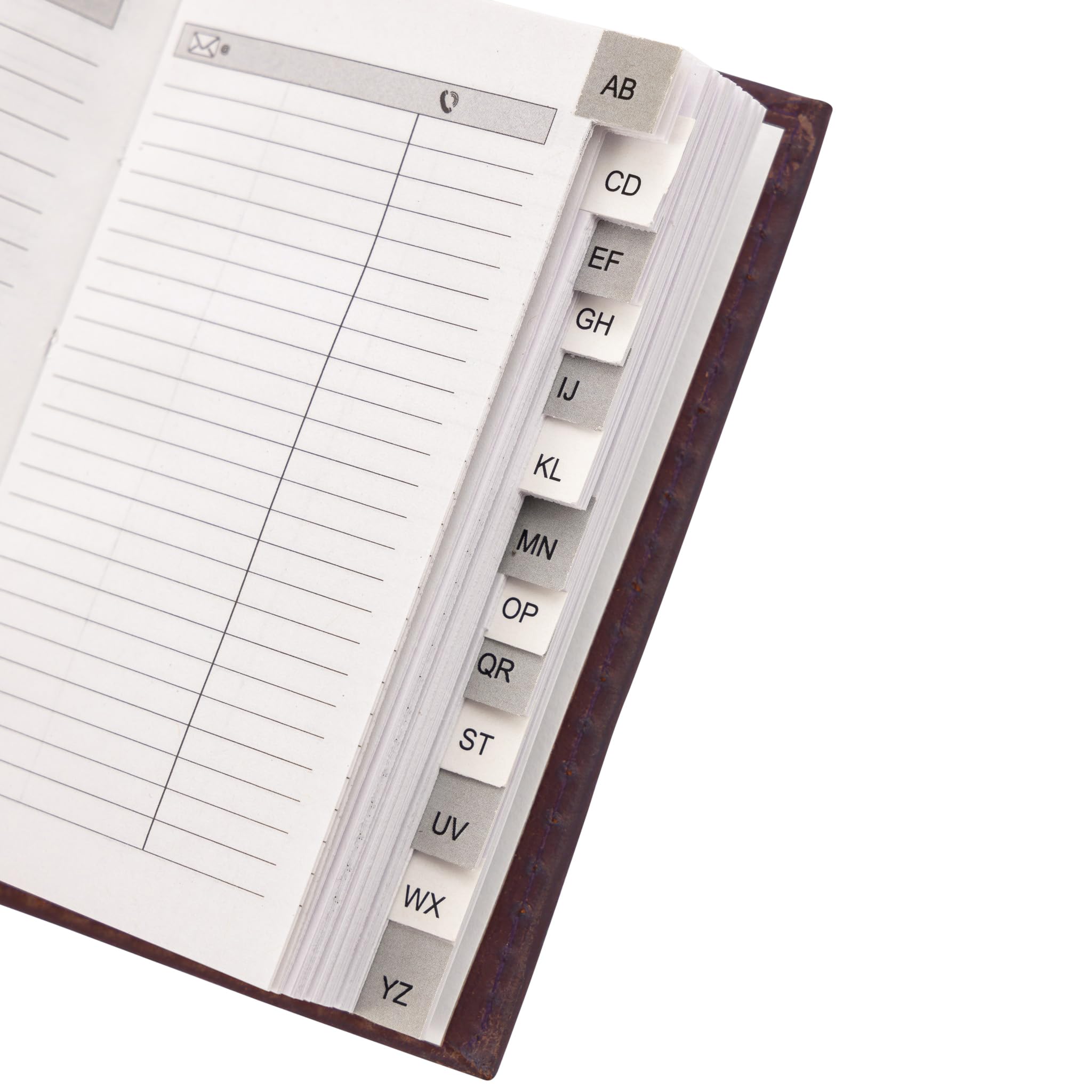 Evelay Carnet d'adresses similicuir exécutive rembourrée A-Z Marron