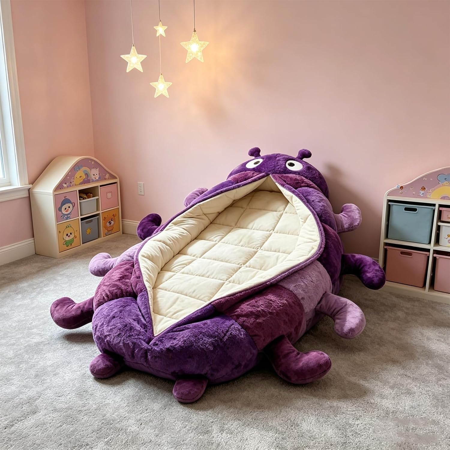 Sac de couchage câlin en forme de chenille pour adultes, cocon en peluche, sac de couchage avec cordon de serrage, épais matelassé pour l'intérieur