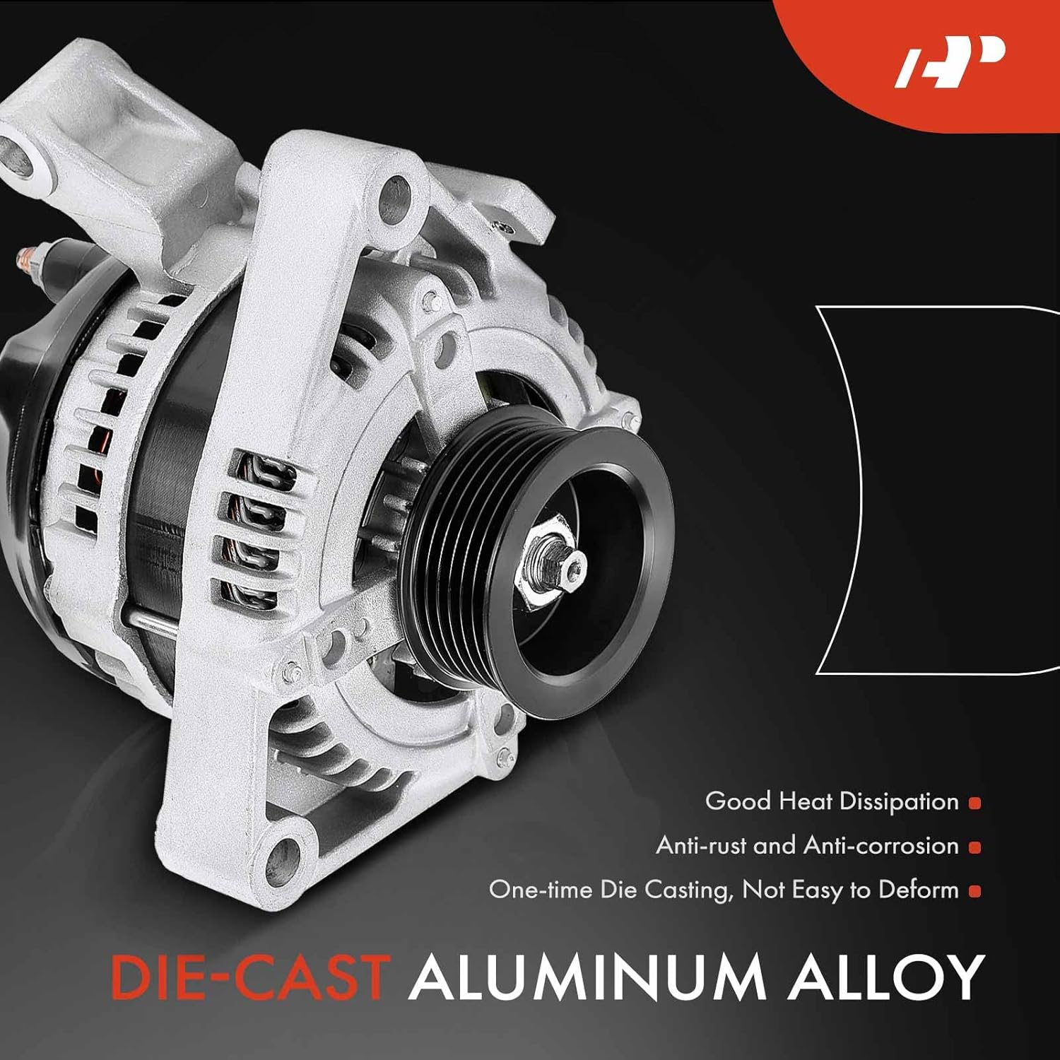 A-Premium Alternator Compatible with Cadillac CTS 2009-2015 V8 6.2L, 12V 150A 6-Groove Pulley Clockwise