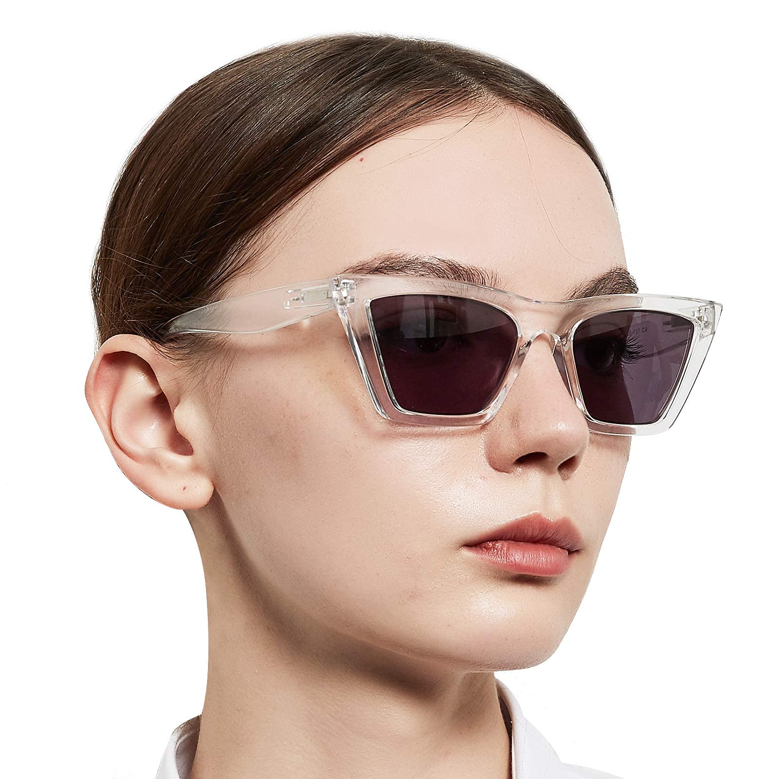 OCCI CHIARI Sun Reading Glasses 1.0 for Women Sun Glasses Cateye Sun Readers for Lady Women's Large Frame Sunglasses (Transparent,100)